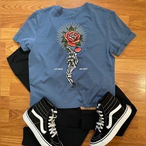Zumiez Empyre Yohanna Rose Blue Horizon Tee Skull Skater Life/Death/Day/Night
